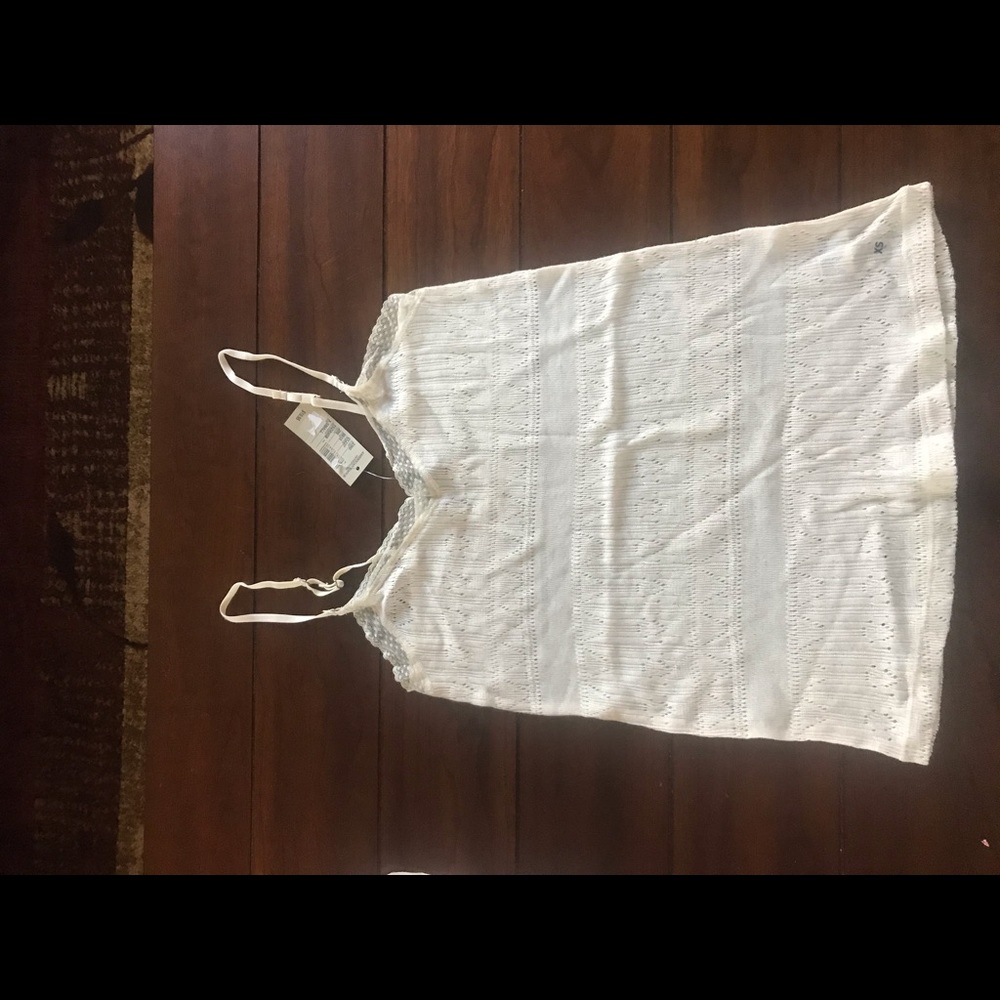 American eagle beige lace knit top